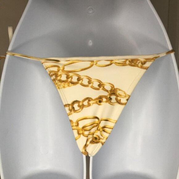 Rio de Sol Cream Gold Chain Brazilian Bikini XS - Picture 7 of 7